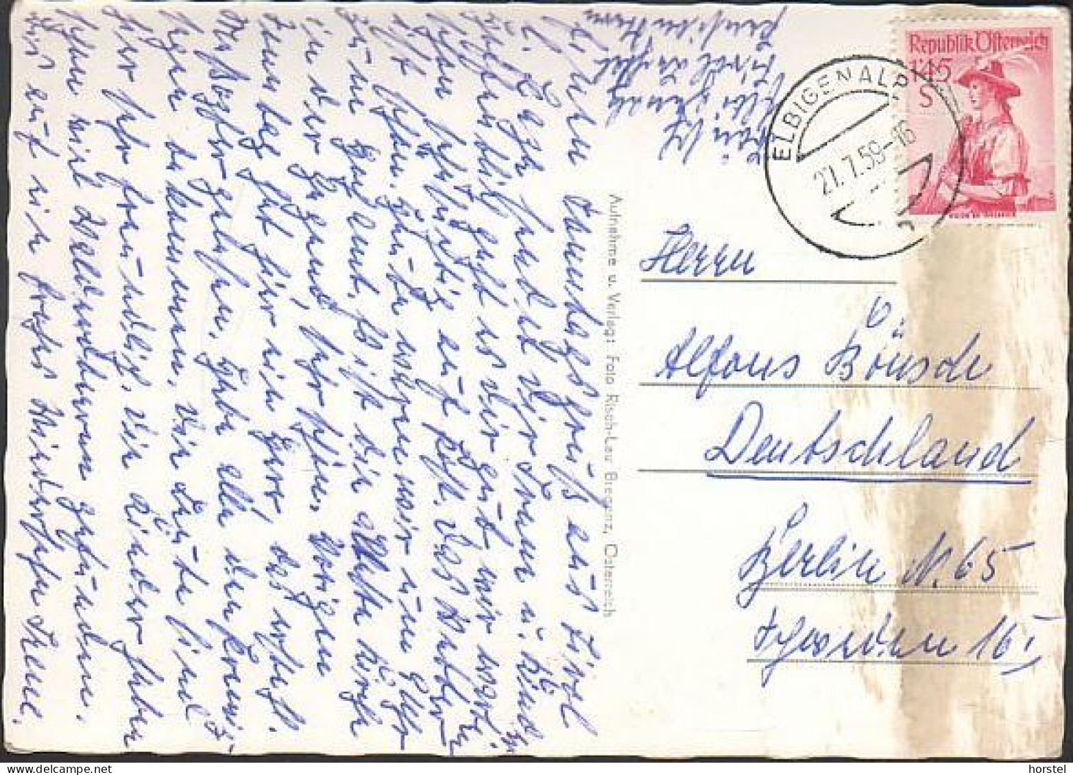 Austria - 6652 Elbigenalp - Im Lechtal - Alte Ortsansicht Mit Kirche - Nice Stamp 1959 - Reutte