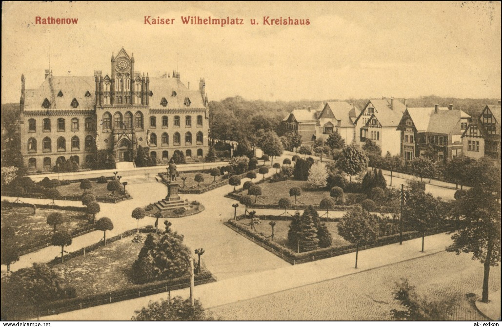 Ansichtskarte Rathenow Kaiser Wilhelm Platz, Kreishaus 1913 - Rathenow