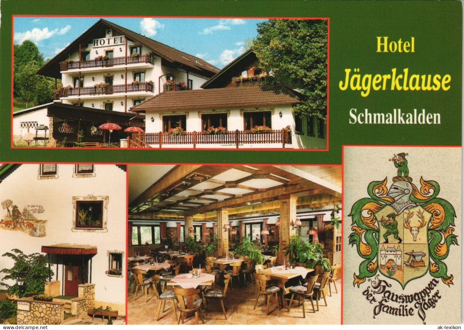 Schmalkalden Hotel Jägerklause Fam. Jäger, Pfaffenbach, Mehrbild-AK 1995 - Schmalkalden