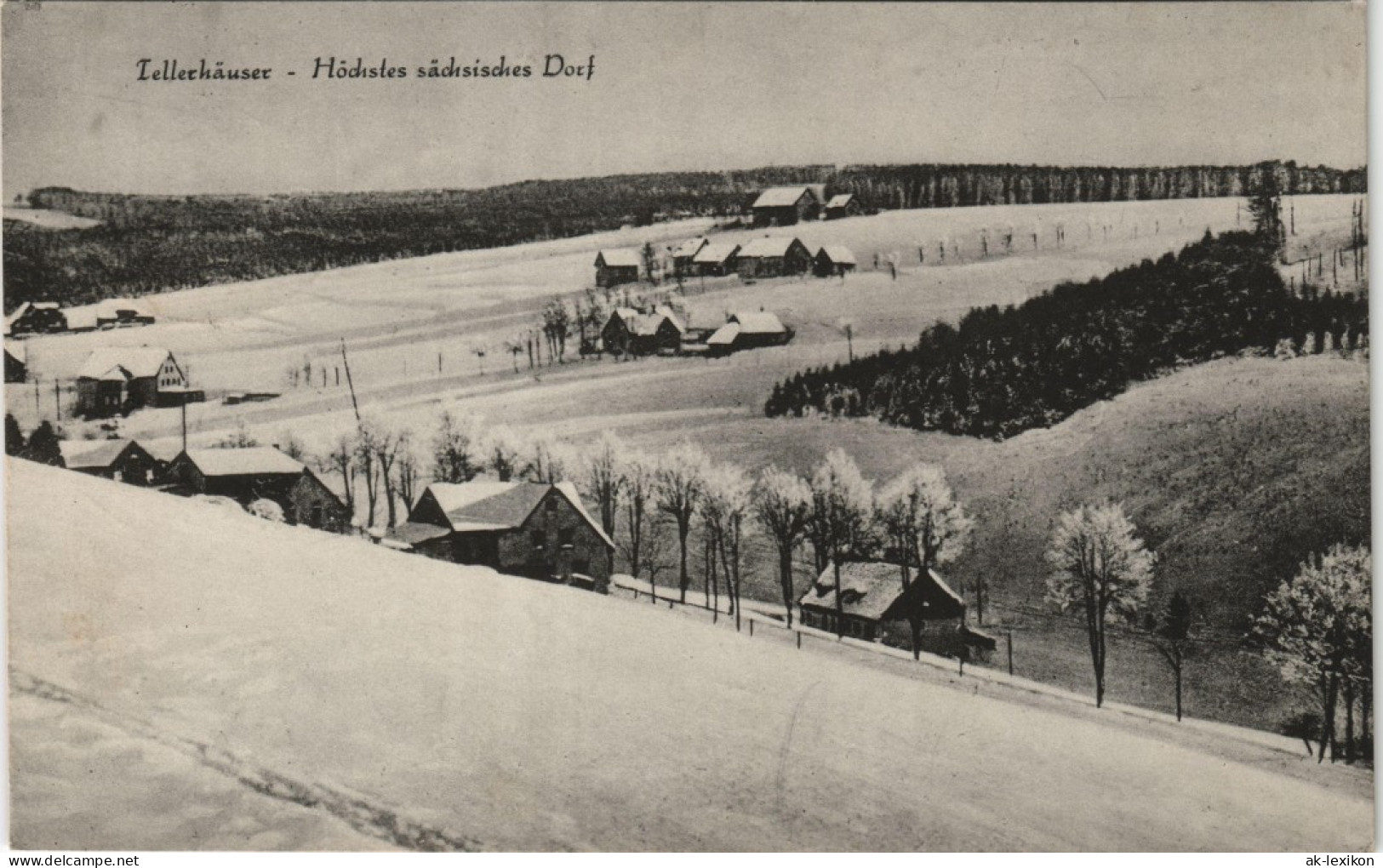 Tellerhäuser-Breitenbrunn (Erzgebirge) Winter Gel. Landpoststempel über SB 1932 - Breitenbrunn