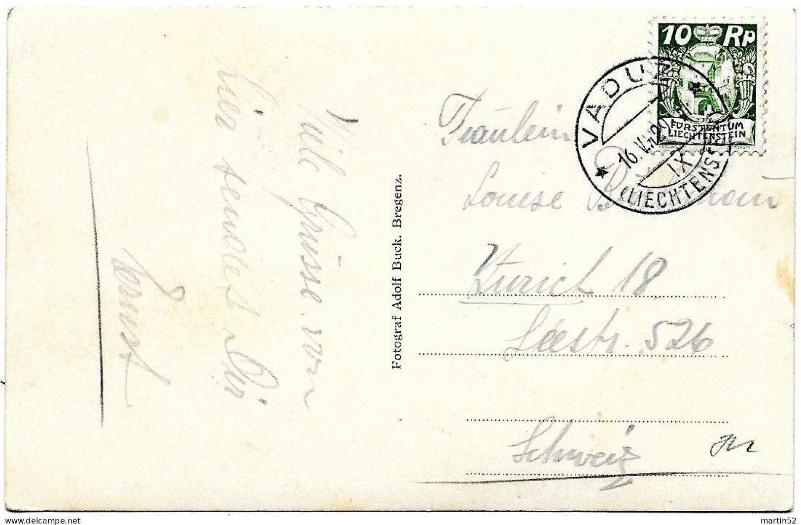 Liechtenstein 1929: Bild-PK / CPI Schloss Vaduz, Fürstentum Liechtenstein Zu 67 Mi 68 Yv 64 Mit Stempel VADUZ 16.VII.29 - Covers & Documents