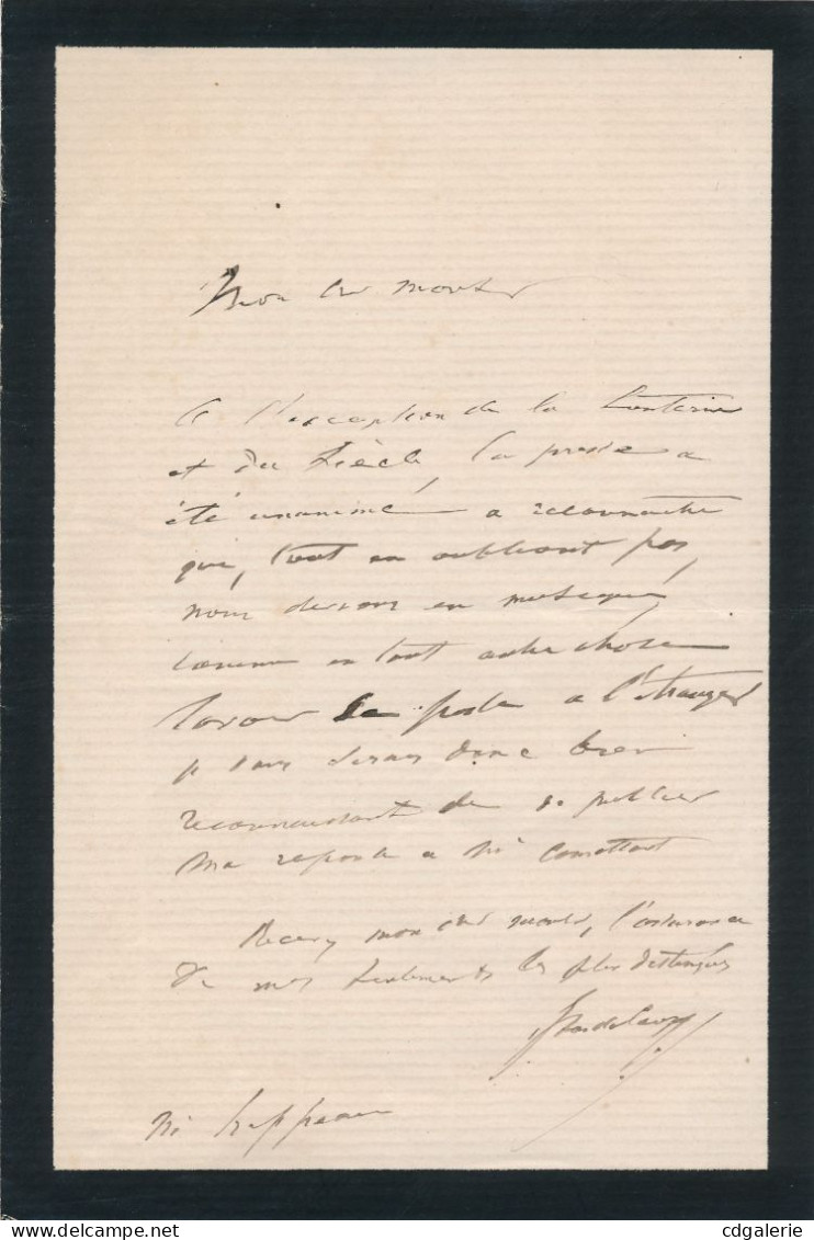 Jules PASDELOUP Lettre Autographe Signée Droit De Réponse à Comettant Lohengrin Wagner 1879 - Sänger Und Musiker