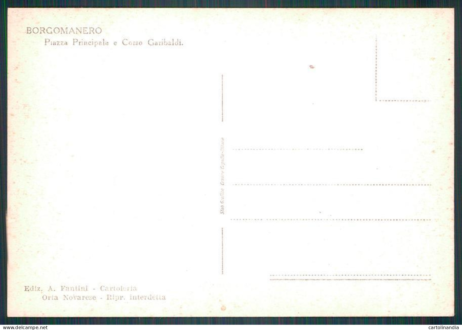 Novara Borgomanero Garibaldi FG Cartolina MZ0450 - Novara