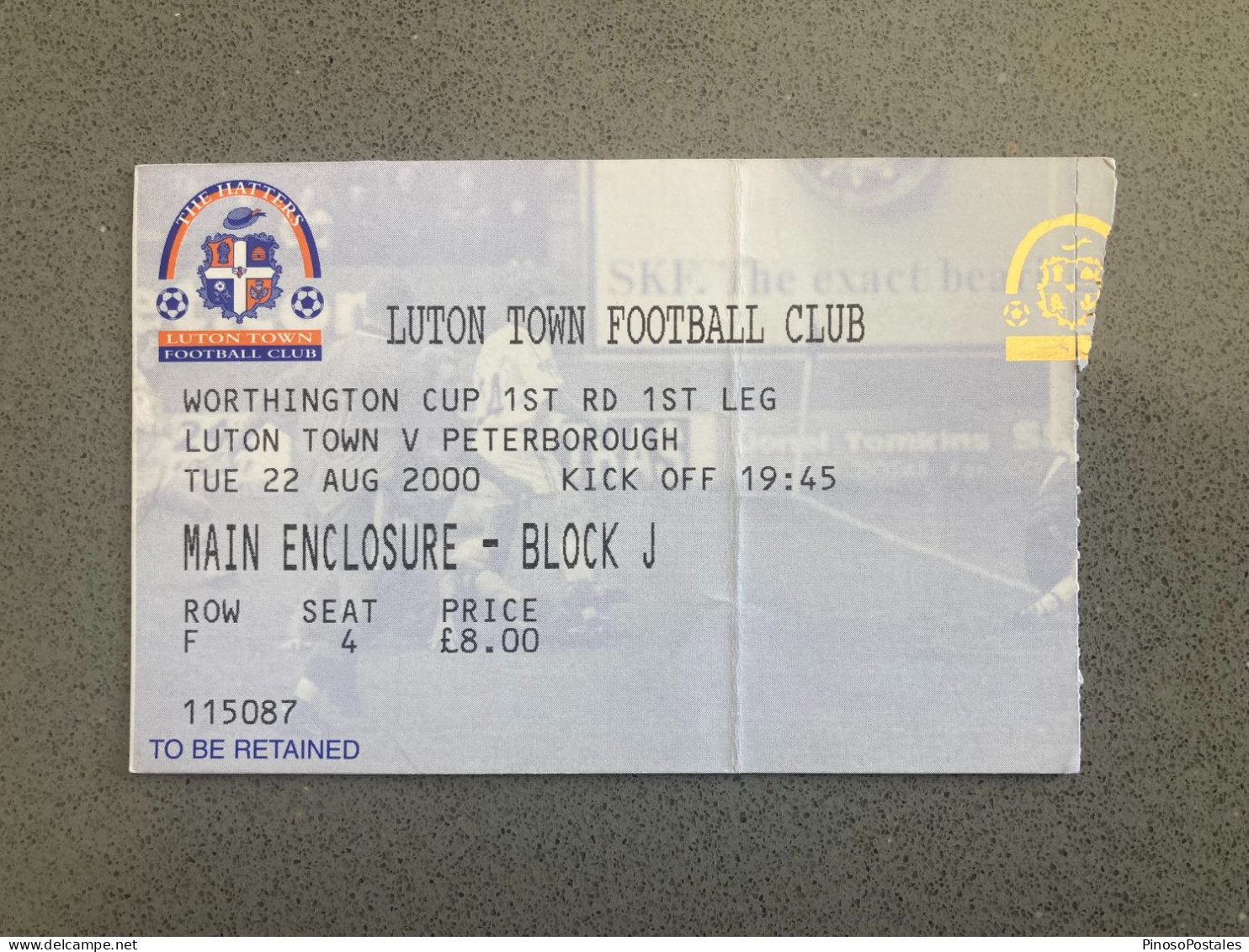 Luton Town V Peterborough United 2000-01 Match Ticket - Eintrittskarten