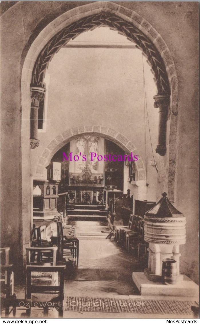 Gloucestershire Postcard - Ozleworth Church Interior   DZ169 - Sonstige & Ohne Zuordnung