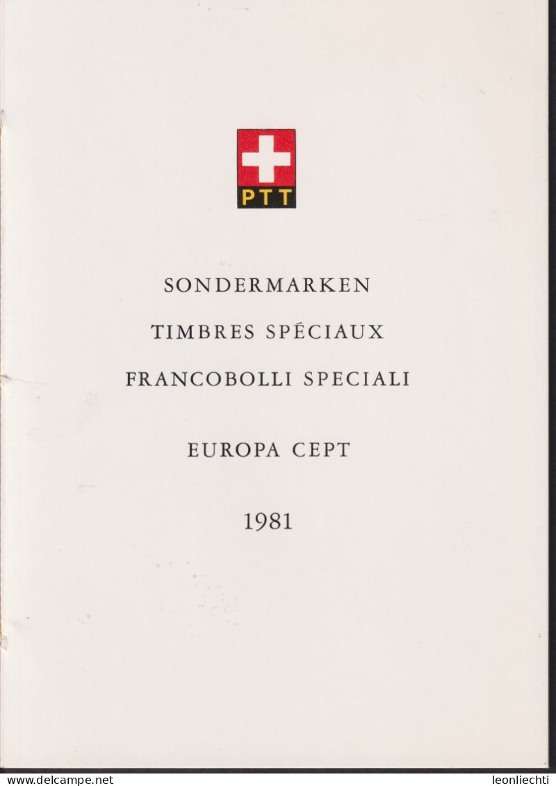1981 Schweiz PTT Faltblatt Nr.181, ET ° Mi:CH 1197-1198, Zum:CH 654-655, EUROPA - Covers & Documents
