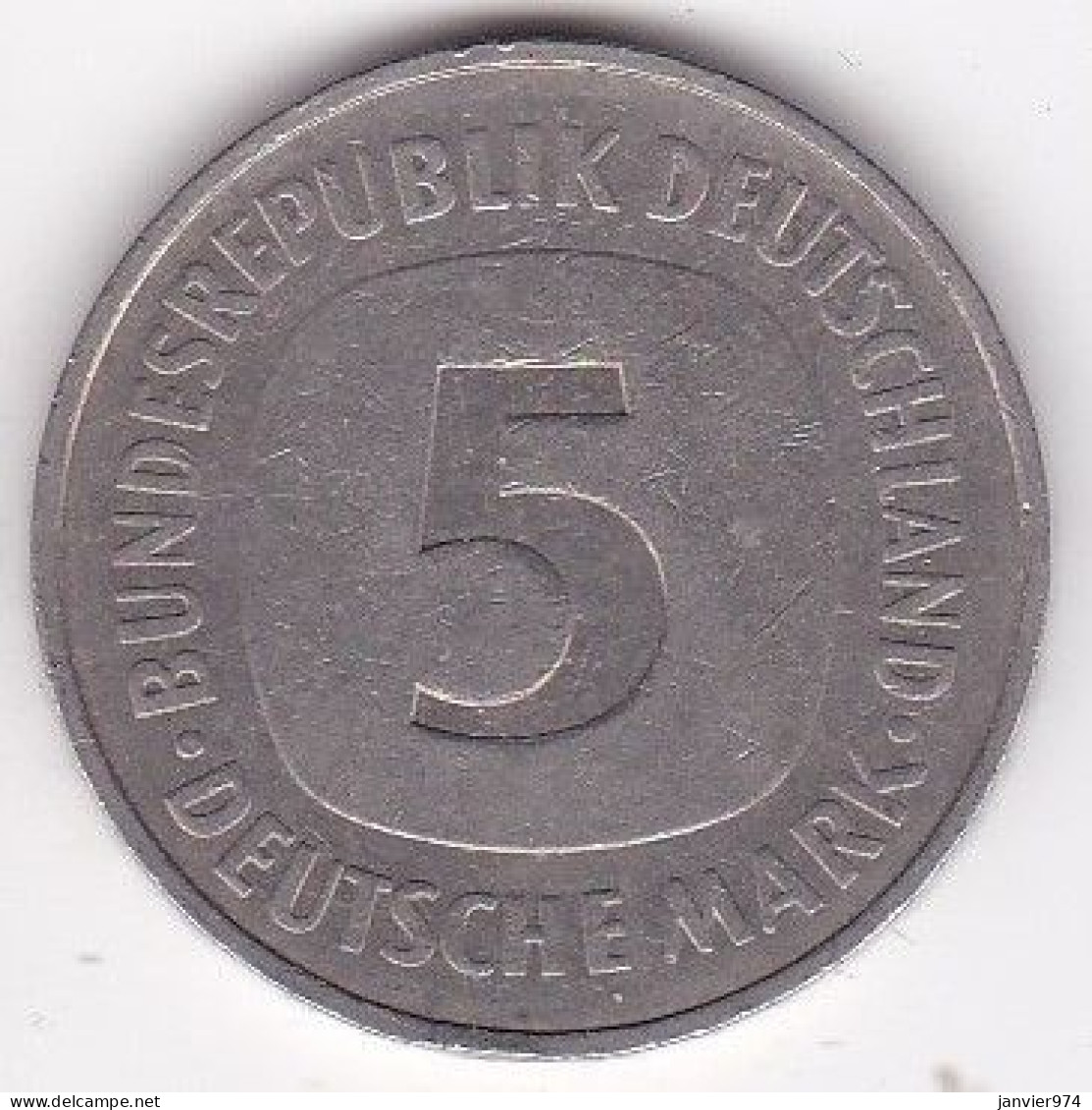 5 Deutsche Mark 1975 J Hambourg . Cupronickel ,KM# 140.1 - 5 Marcos
