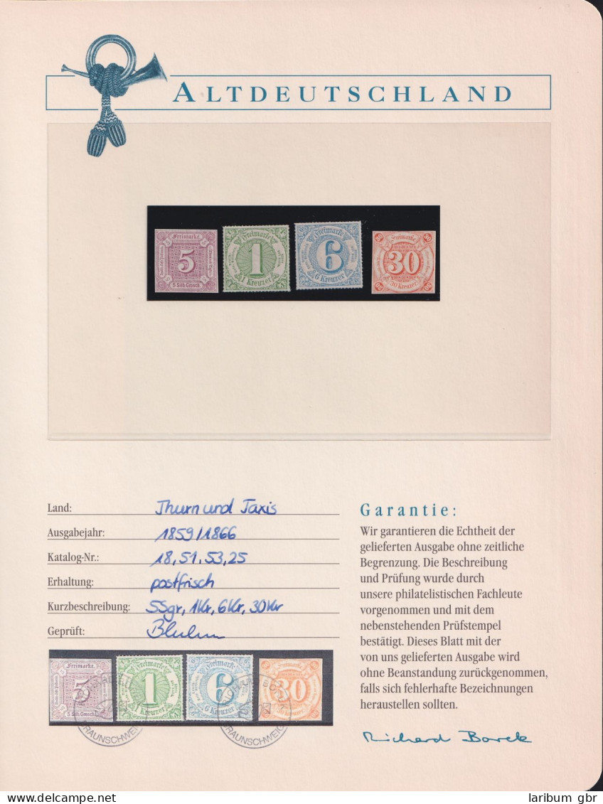 Thurn & Taxis 18, 25, 51 Und 53 Postfrisch Borek Garantie #NK539 - Neufs