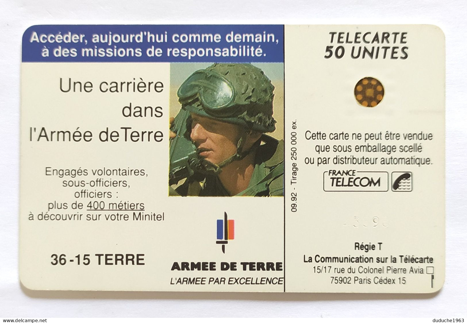 Télécarte France - Armée De Terre - Non Classificati