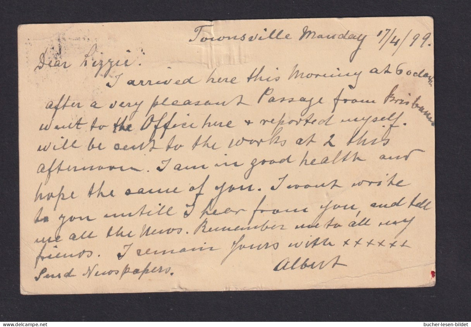 1899 - 1 P. Bild-Ganzsache "Charleville" Ab Townsville Nach Concord - Briefe U. Dokumente