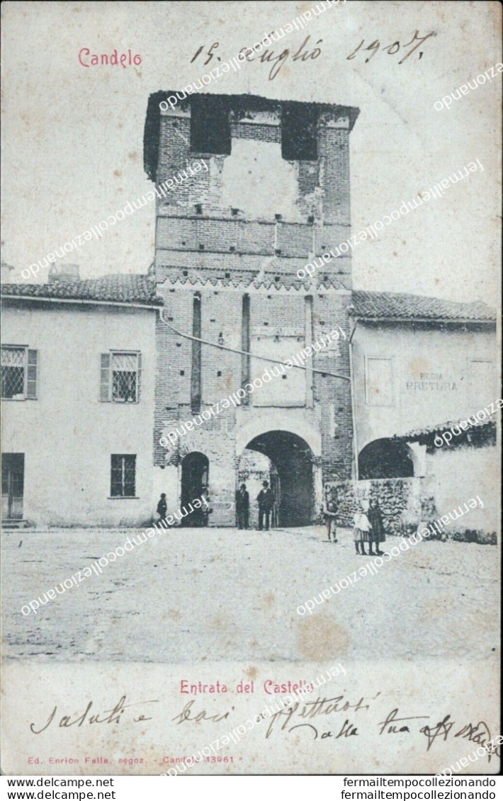 Az362 Cartolina Candelo Entrata Del Castello 1901 Biella Piemonte Bella! - Biella