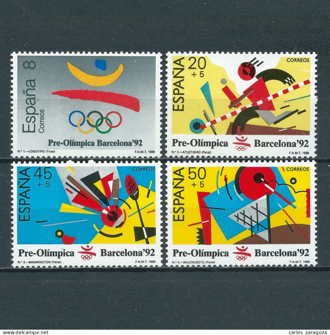 ESPAÑA 1988—BARCELONA 92 JUEGOS OLIMPICOS 2579/82 ** YT 2579/82, Mi 2844/47 Serie Completa - Unused Stamps