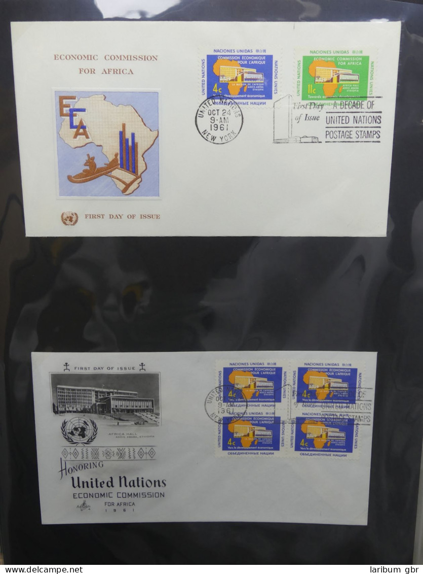 Vereinte Nationen New York FDCs ab 1951 besammelt im Ring Binder #LY662