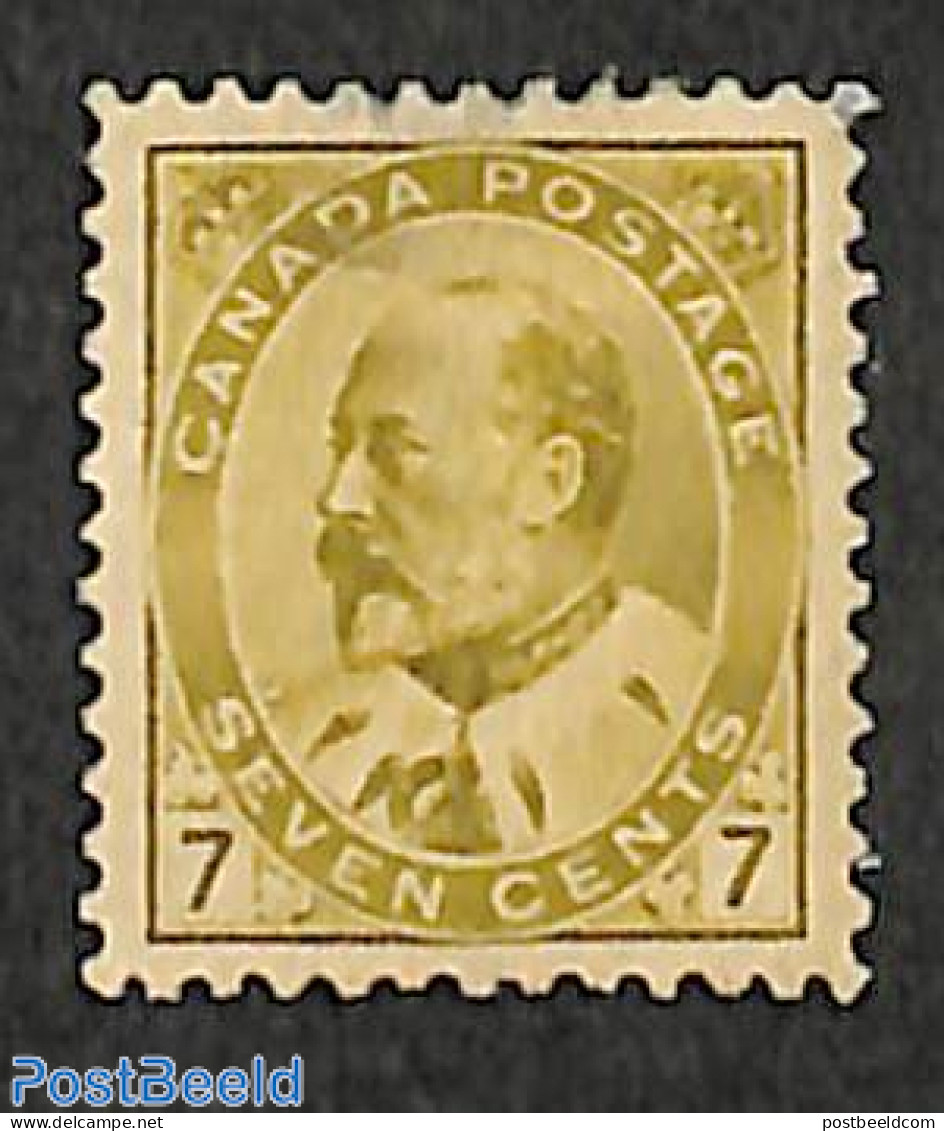 Canada 1903 7c, Yellowolive, Stamp Out Of Set, Unused (hinged) - Ongebruikt