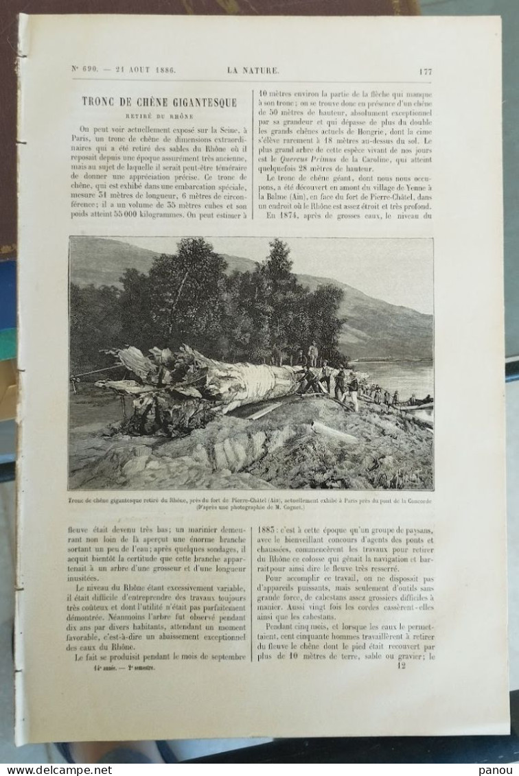 LA NATURE 690 / 21-8-1886. COLOMB COLON PANAMA  AEROSTAT - Revues Anciennes - Avant 1900