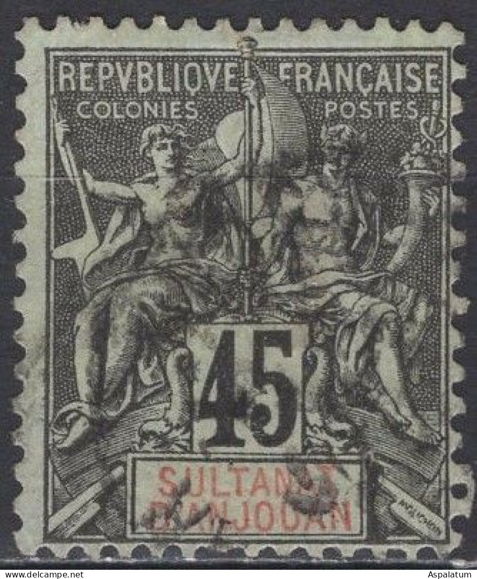 Anjouan - Definitive - 45 C - Allegories Of Navigation And Commerce - Mi 18-1907 - Used Stamps