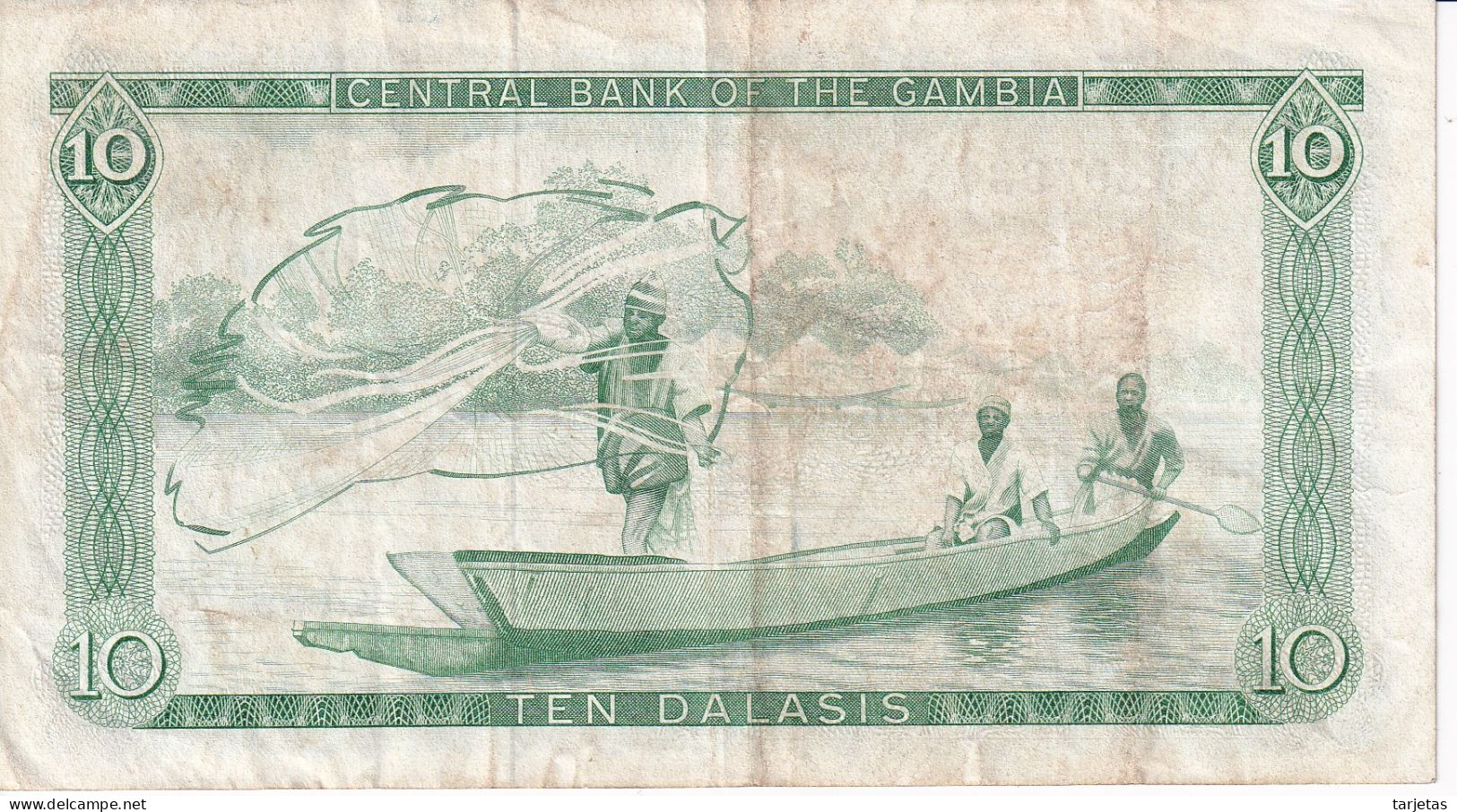 BILLETE DE GAMBIA DE 10 DALASIS DEL AÑO 1971 (BANKNOTE) - Gambia