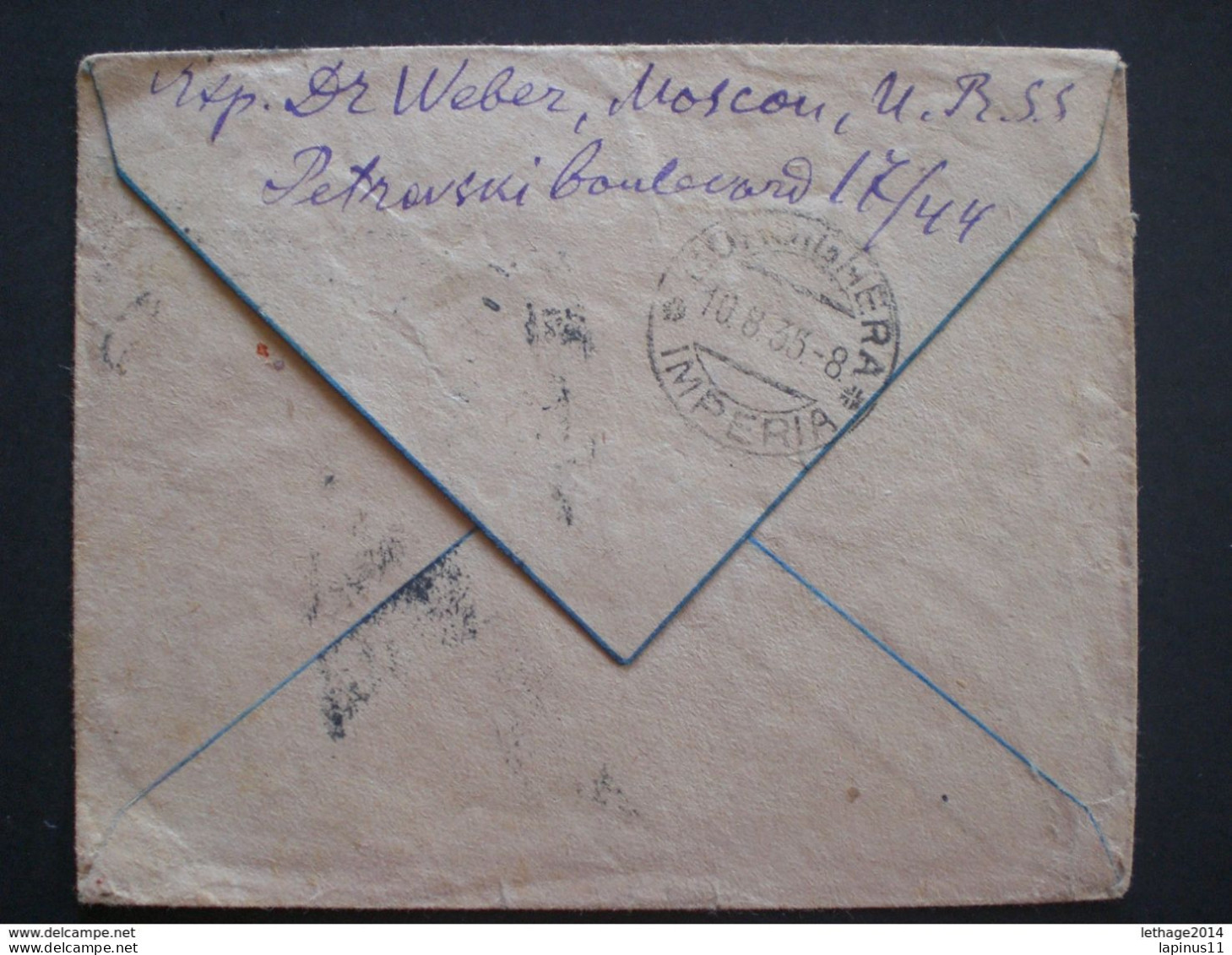 RUSSIA RUSSIE РОССИЯ STAMPS COVER 1935 Registered Mail RUSSIE TO ITALY RRR RIF.TAGG. (11) - Covers & Documents