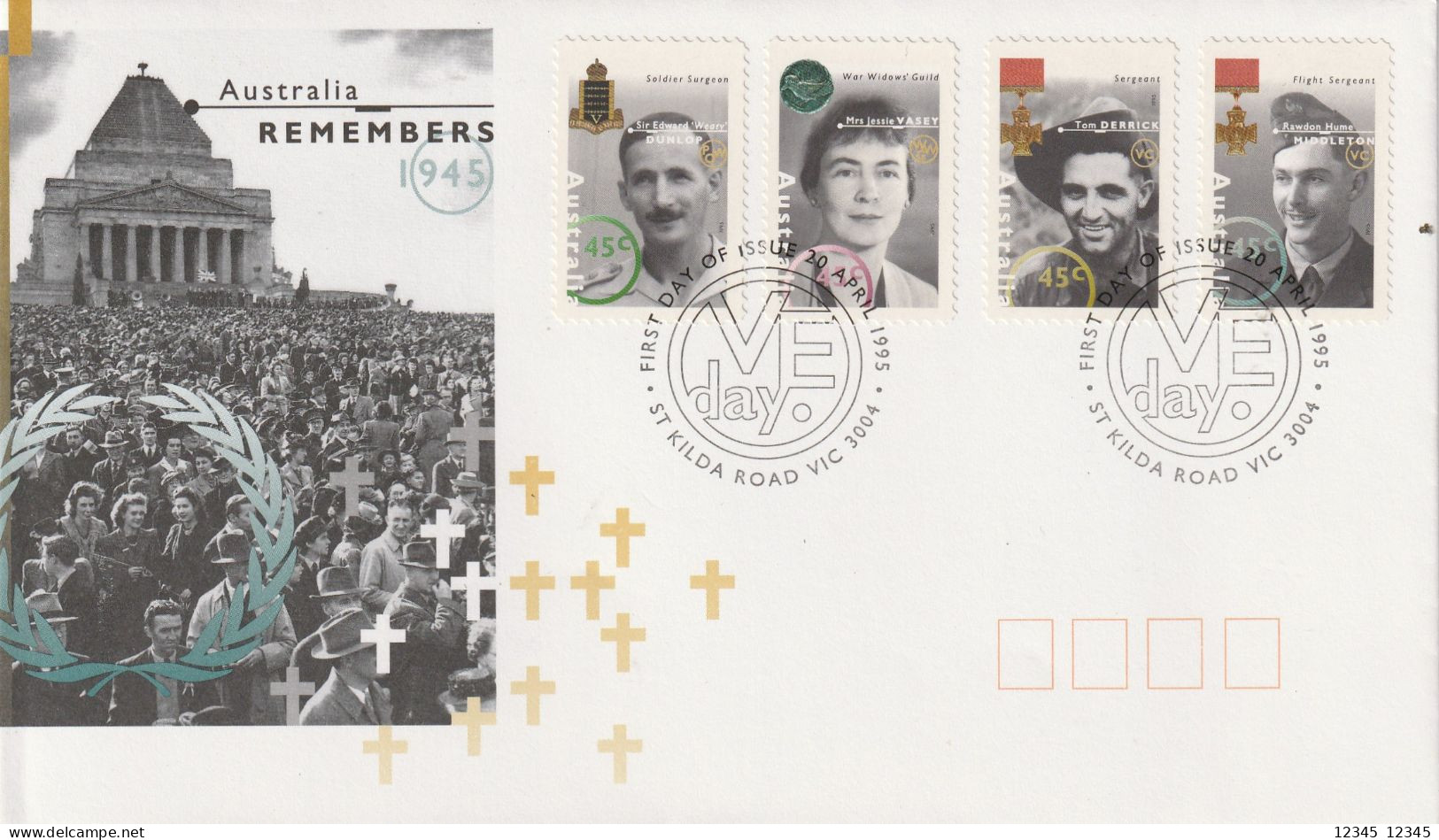 Australië 1995, FDC Unused, Distinguished Personalities From The Time Of The Second World War - FDC