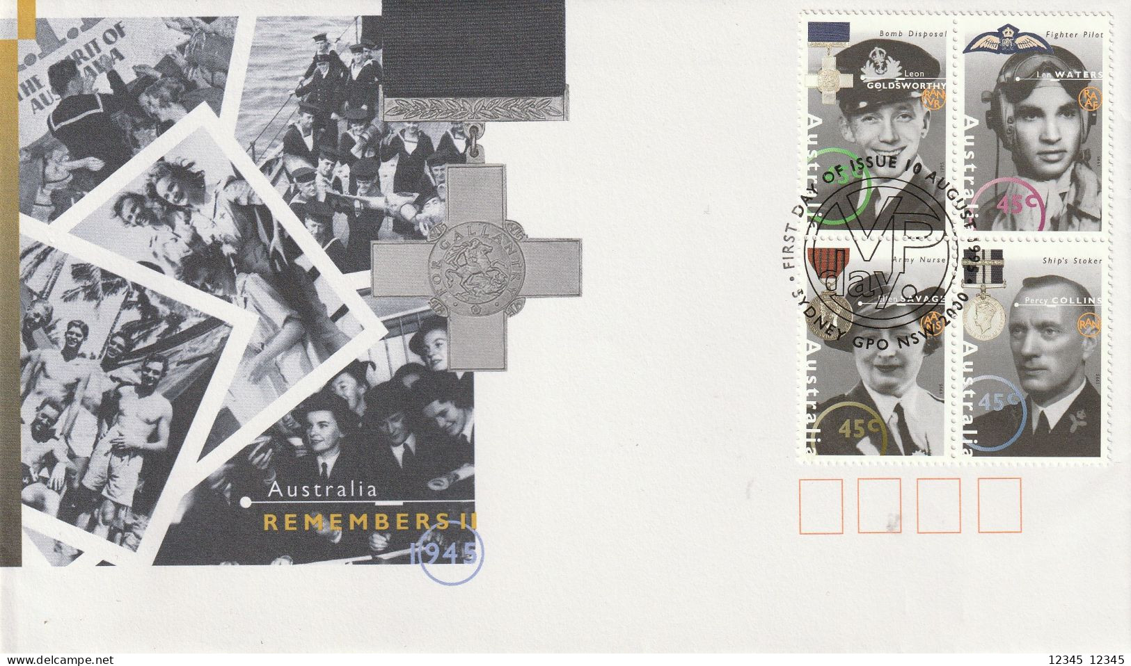 Australië 1995, FDC Unused, Distinguished Personalities From The Time Of The Second World War - FDC