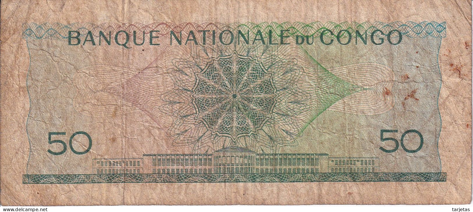 BILLETE DE EL CONGO BELGA DE 50 FRANCS DEL AÑO 1962 (BANKNOTE) - Democratische Republiek Congo & Zaire