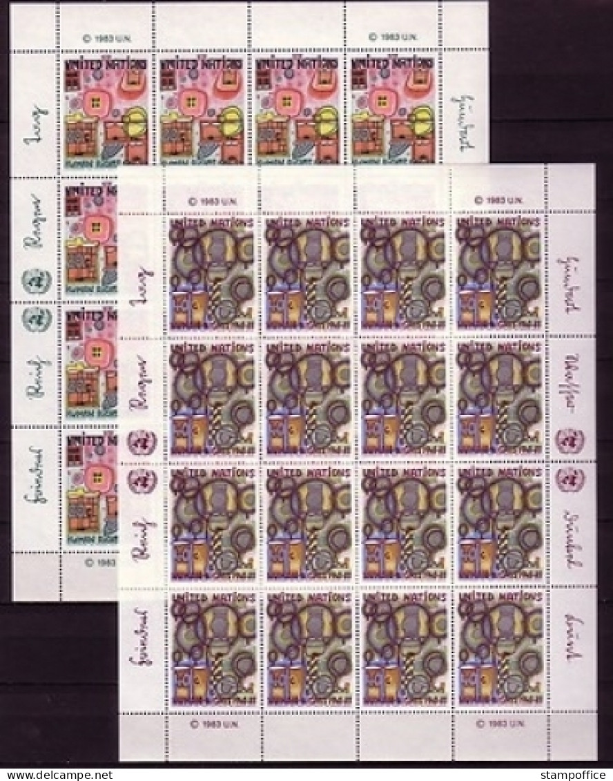 UNO NEW YORK MI-NR. 438-439 POSTFRISCH(MINT) KLEINBOGENSATZ HUNDERTWASSER - Blocks & Sheetlets