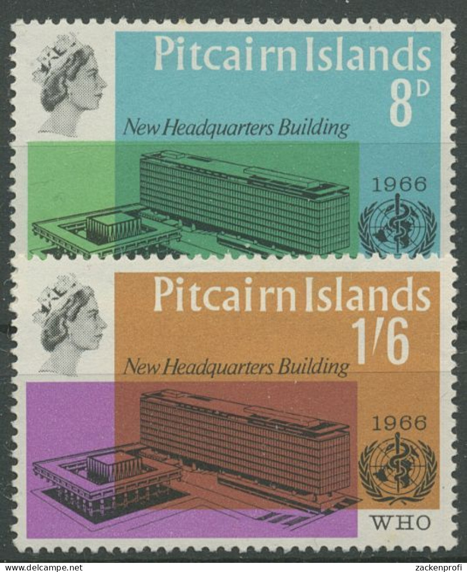 Pitcairn 1966 Neuer Amtssitz Der Weltgesundheitsorganisation WHO 62/63 Mit Falz - Pitcairninsel