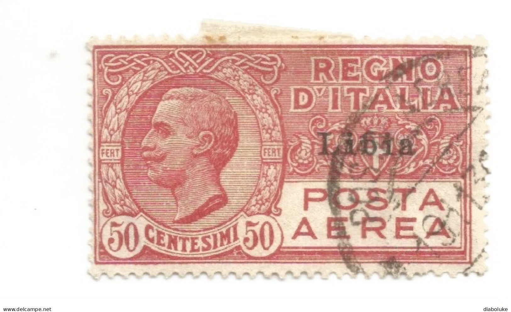 (COLONIE E POSSEDIMENTI) 1928-1929, LIBIA, SOPRASTAMPATI, POSTA AEREA, 50c - 1 Francobollo (CAT. SASSONE N.1) - Libya