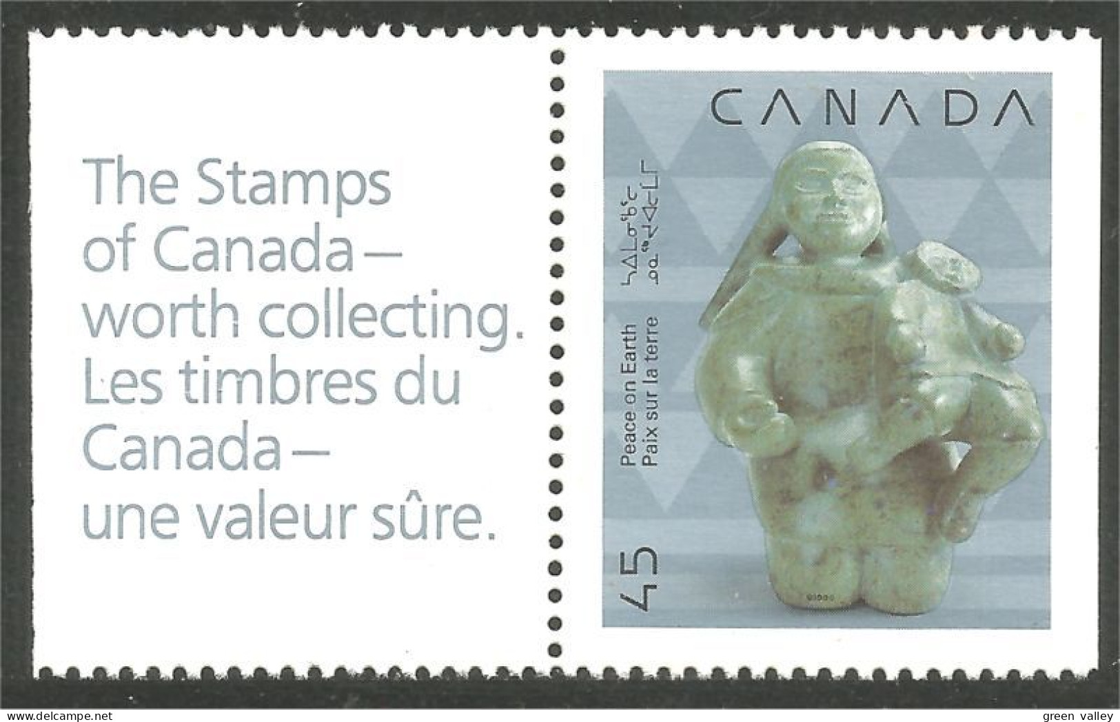 Canada Noel Christmas 1990 Sculpture Inuit MNH ** Neuf SC (C12-95asdt) - Neufs