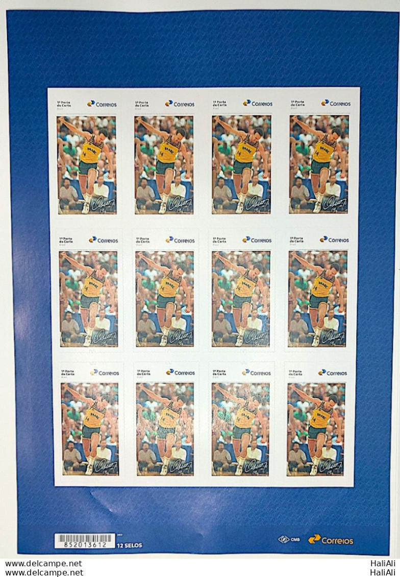 SI 16 Brazil Institutional Stamp Oscar Schmidt Basketball 2023 Sheet - Personalized Stamps