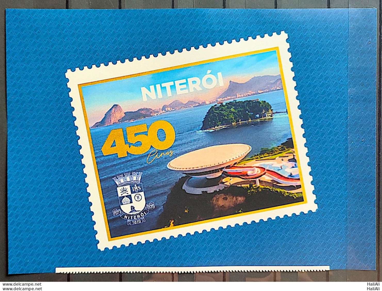 SI 13 Vignette Brazil Institutional Stamp 450 Years Niteroi Coat Of Arms Architecture Oscar Niemeyer 2023 - Personalized Stamps