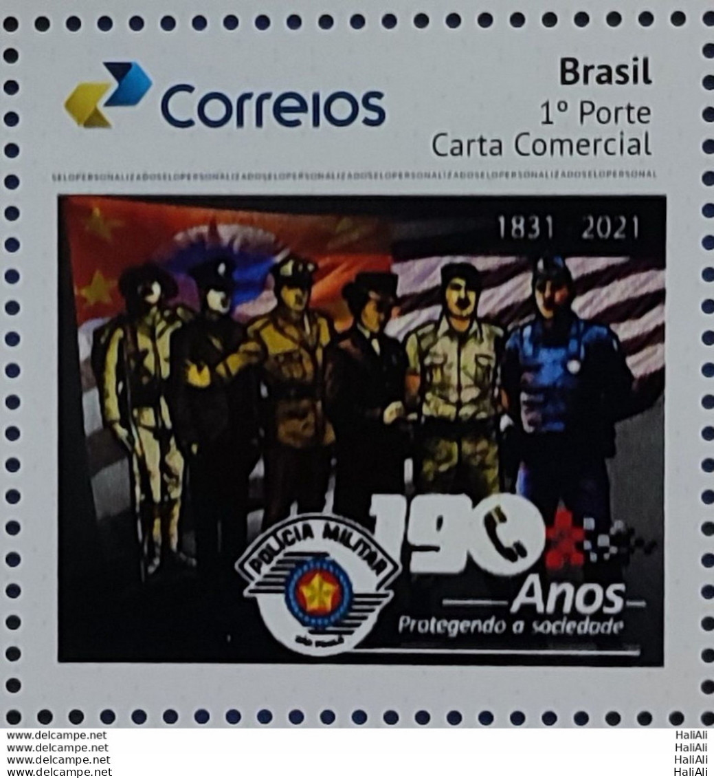 PB 197 Brazil Personalized Stamp Military Police Of Sao Paulo 2022 - Gepersonaliseerde Postzegels