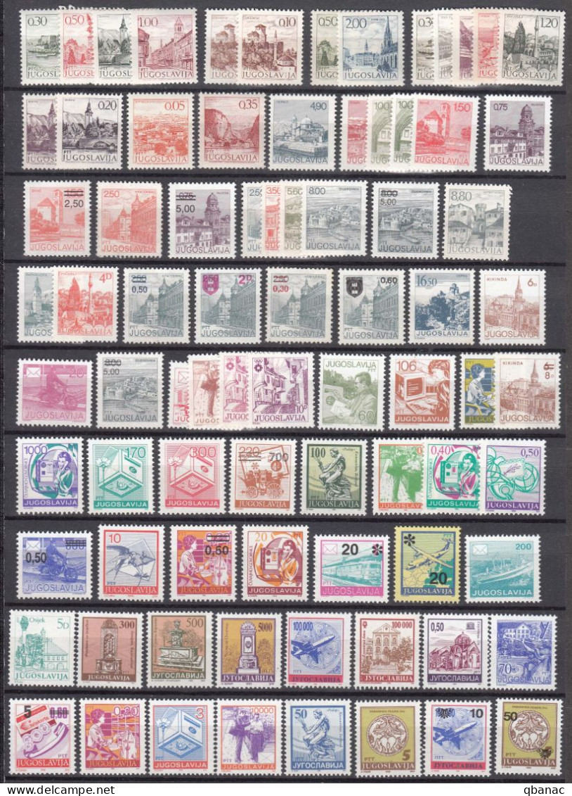 Yugoslavia Republic, Definitive Stamps Lot From 1971 And Forward, Mint Never Hinged - Collections, Lots & Séries