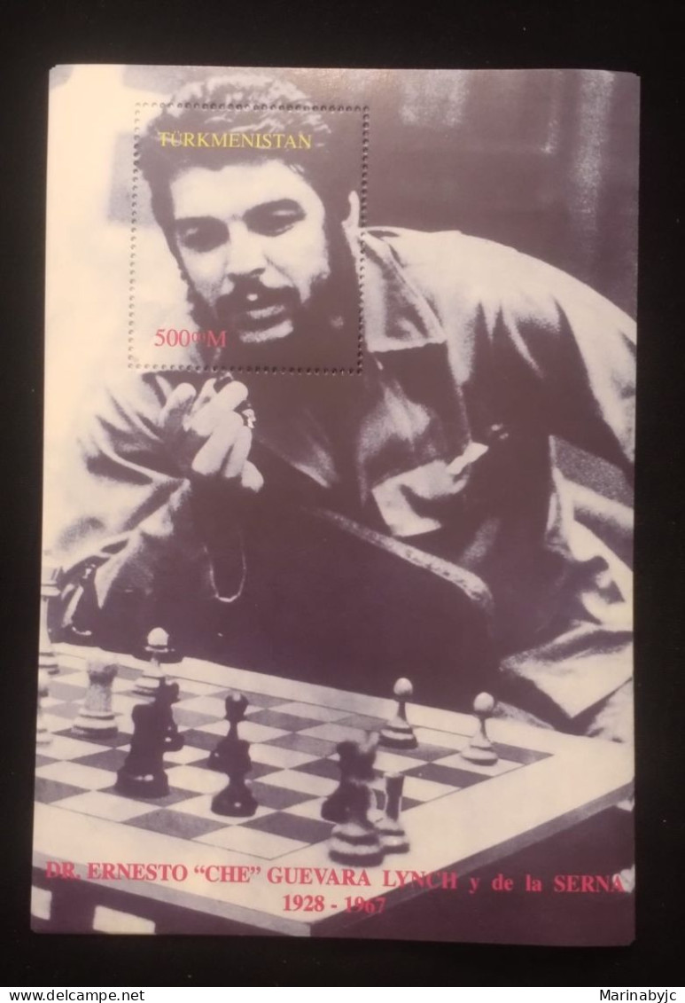 D)1994, TURKMENISTAN, MINISHEET, ISSUANCE, DR. ERNESTO "CHE" GUEVARA LYNCH Y DE LA SERNA, 1928-1967, CHESSBOARD, MNH - Turkménistan