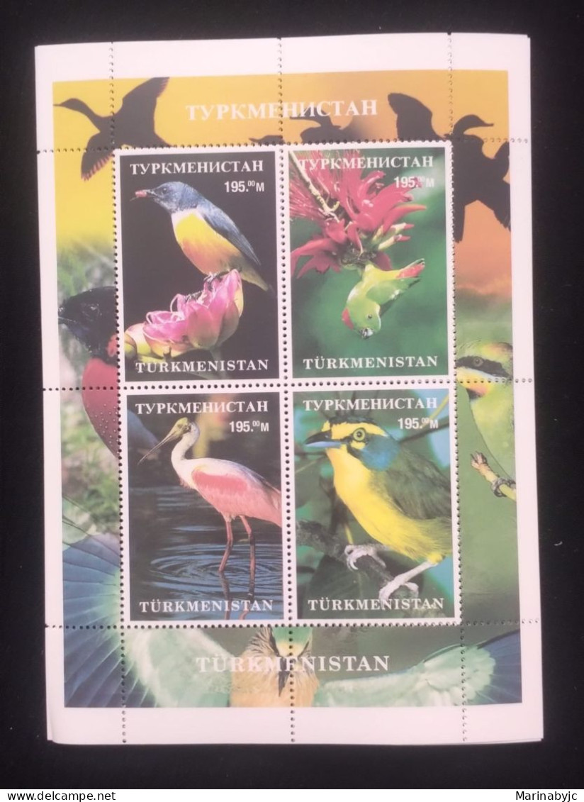 D)1998, TURKMENISTAN, MINISHEET, ISSUE, FAUNA, BIRD DIVERSITY, MNH - Turkmenistan