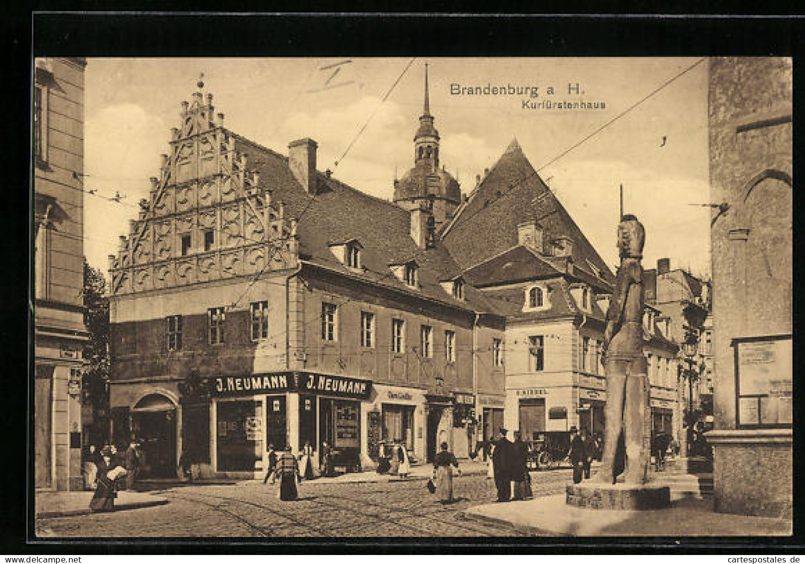 AK Brandenburg A. H., Partie Am Kurfürstenhaus Mit Geschäft J. Neumann, Roland Am Rathaus  - Brandenburg