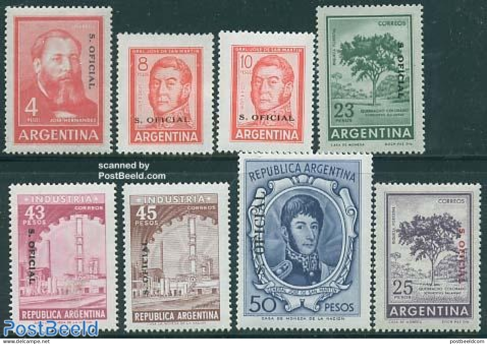Argentina 1965 On Service 8v, Mint NH - Other & Unclassified
