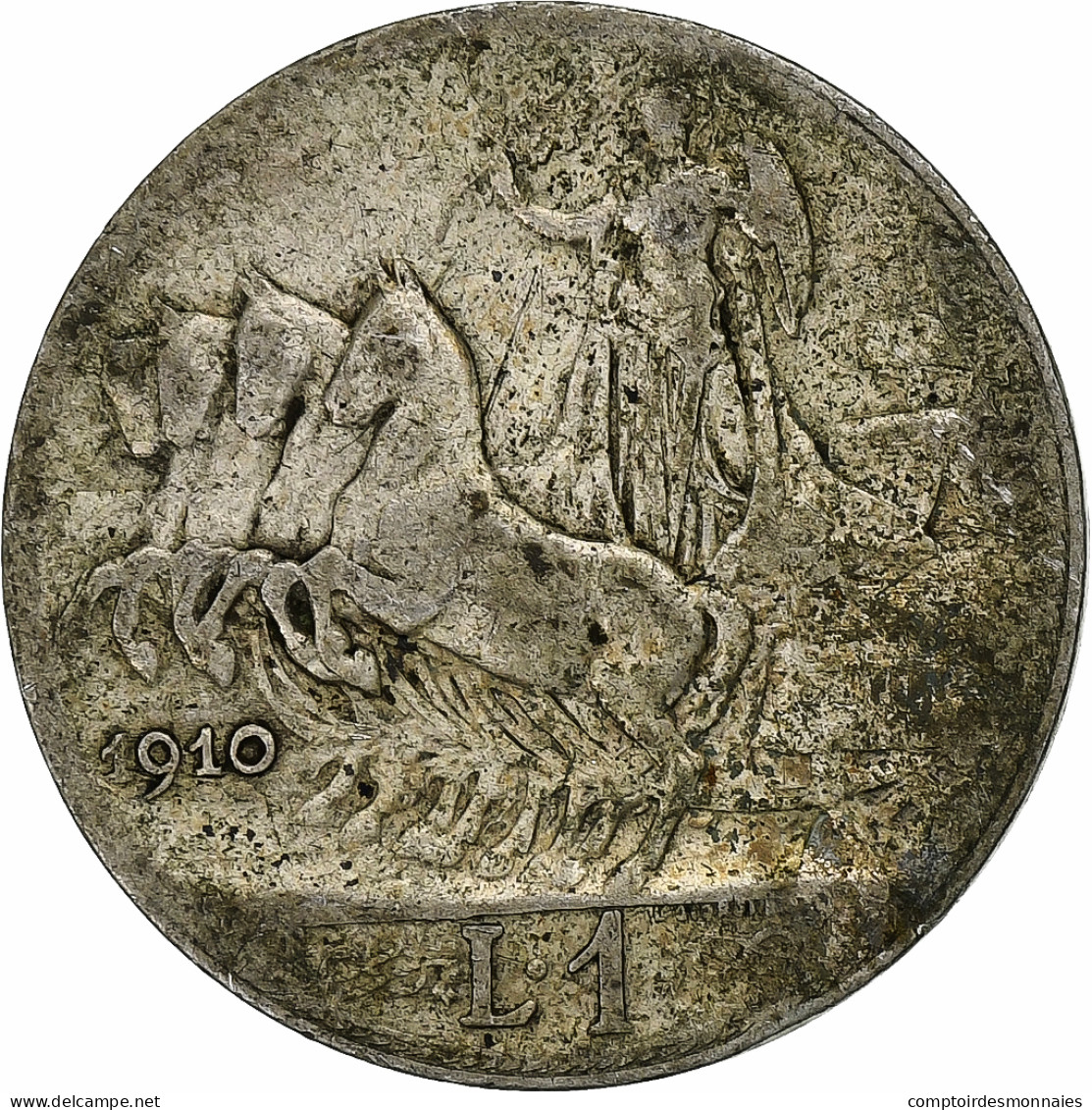 Monnaie, Italie, Vittorio Emanuele III, Lira, 1910, Rome, TB, Argent, KM:45 - 1900-1946 : Victor Emmanuel III & Umberto II