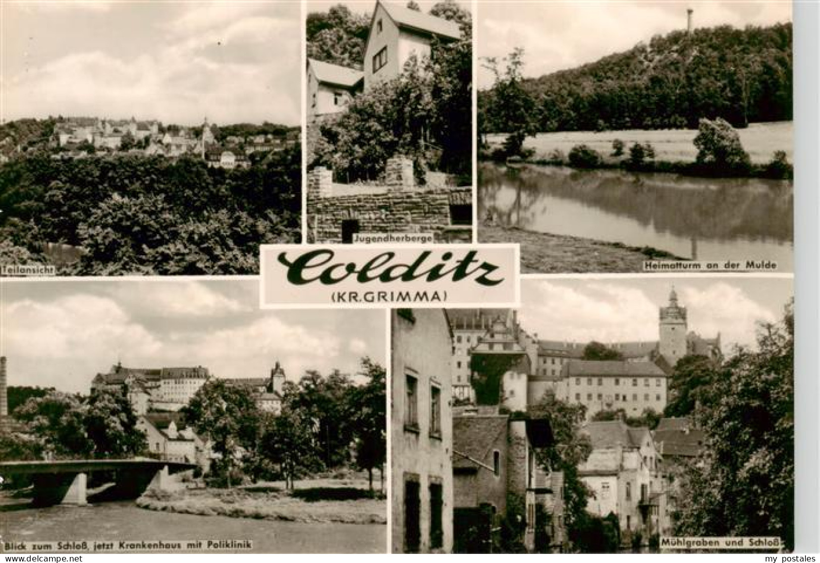 73888922 Colditz Teilansicht Heimatturm An Der Mulde Schloss Krankenhaus Mit Pol - Colditz