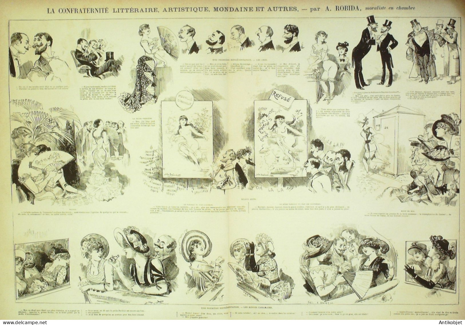 La Caricature 1882 N°113 Confraternité Artistique Littéraire Robida M Grippeliard Trock - Revues Anciennes - Avant 1900