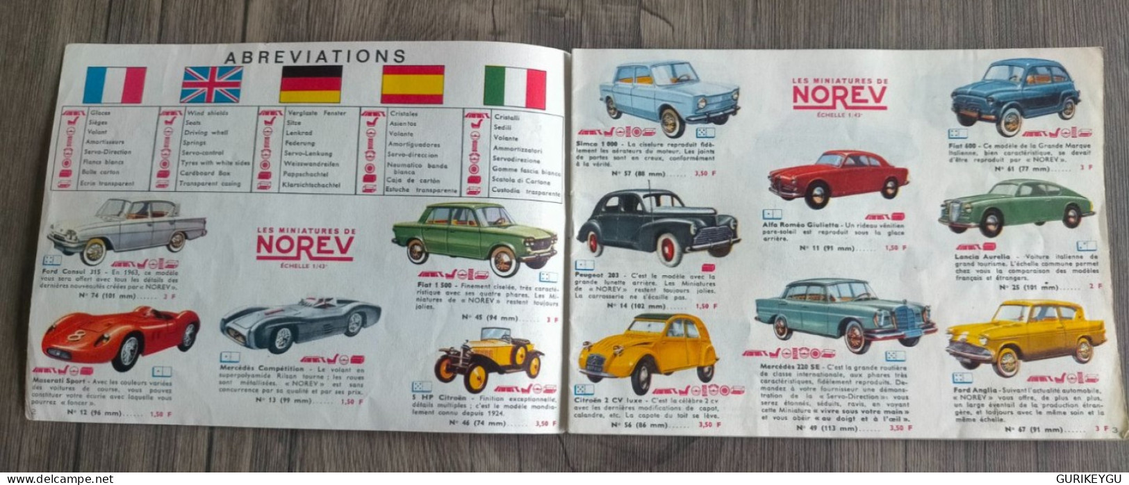 Catalogue NOREV 1963 PEUGEOT 203 404CITROEN 2CV DS 19 Ami 6 Commerciale RENAULT R4 4L Estafette Forgon - Autres & Non Classés