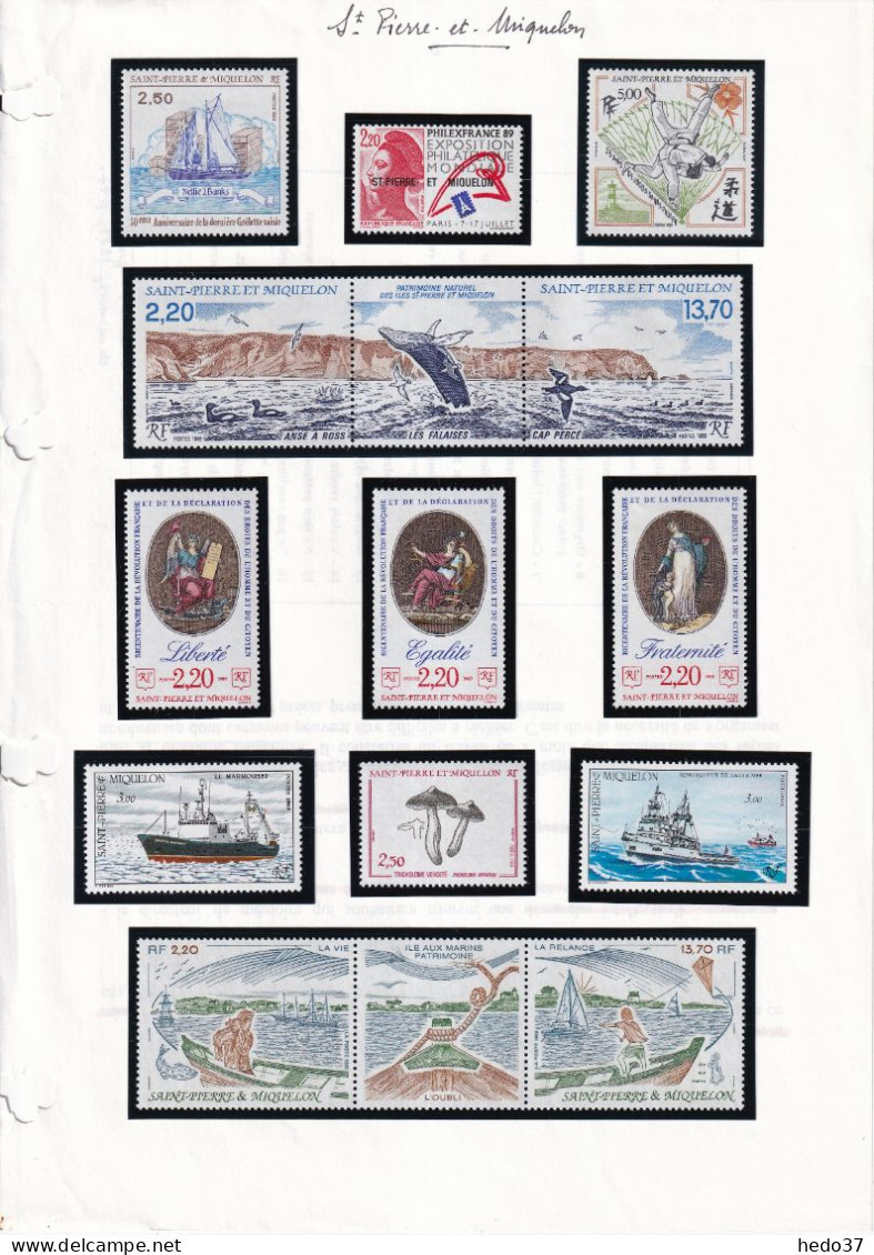 St Pierre Et Miquelon - Collection 1986/2000 à - 50% Sous Faciale - Neufs ** Sans Charnière - Poste & PA - TB - Collezioni & Lotti