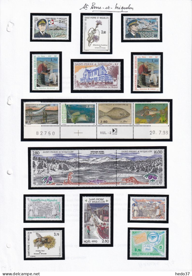 St Pierre et Miquelon - Collection 1986/2000 à - 50% sous faciale - neufs ** sans charnière - Poste & PA - TB