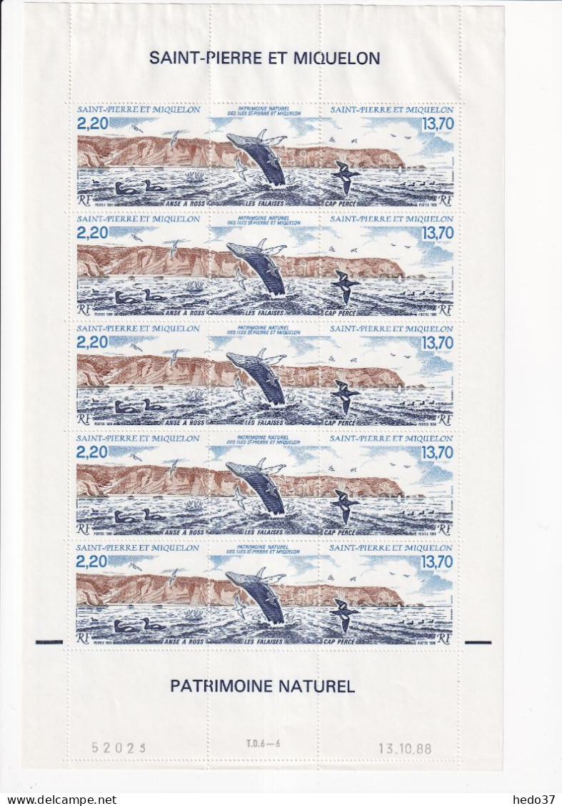 St Pierre et Miquelon - Ensemble de timbres en feuilles à - 50% sous faciale - neufs ** sans charnière - TB