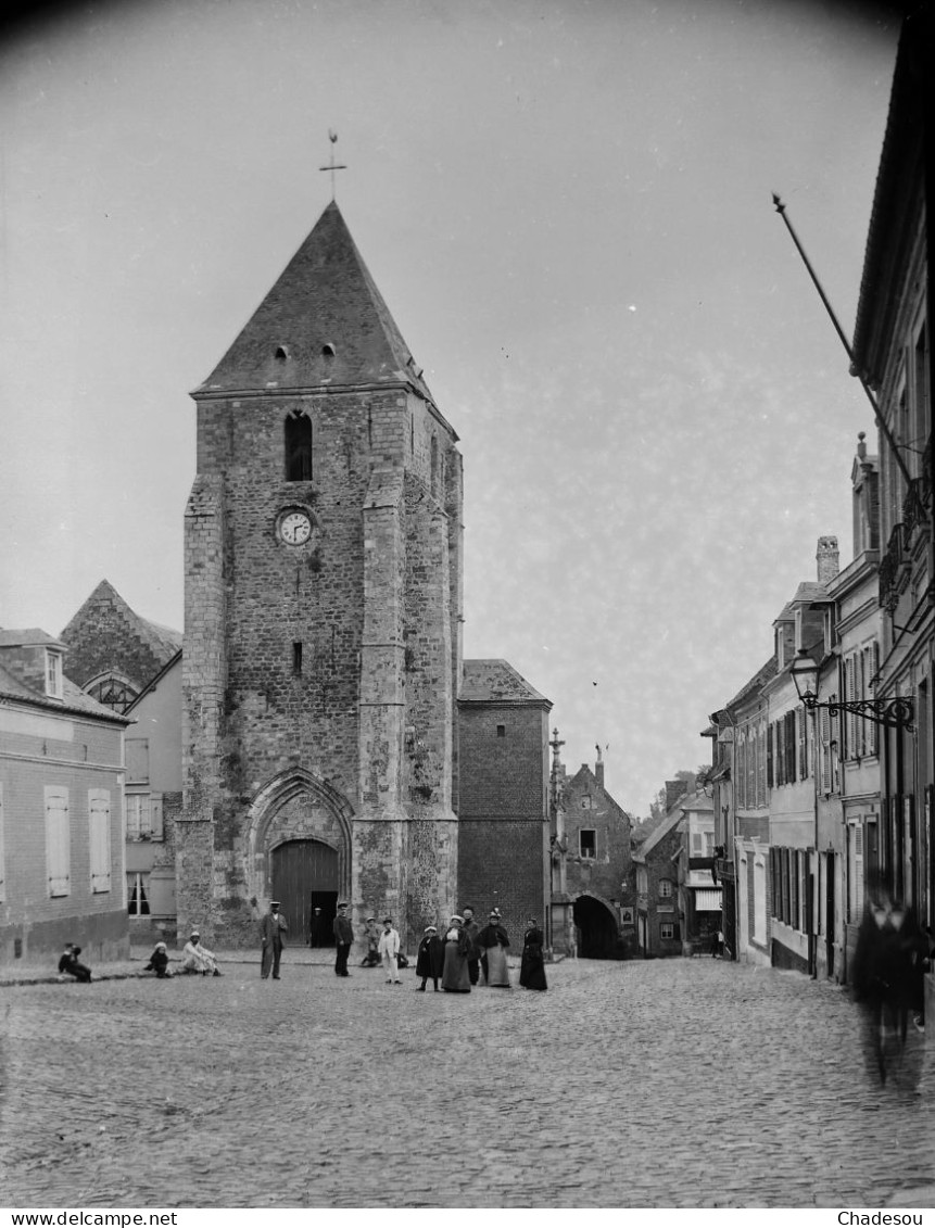 Saint Valéry Sur Somme L'église Et La Place Saint Martin - Plaques De Verre