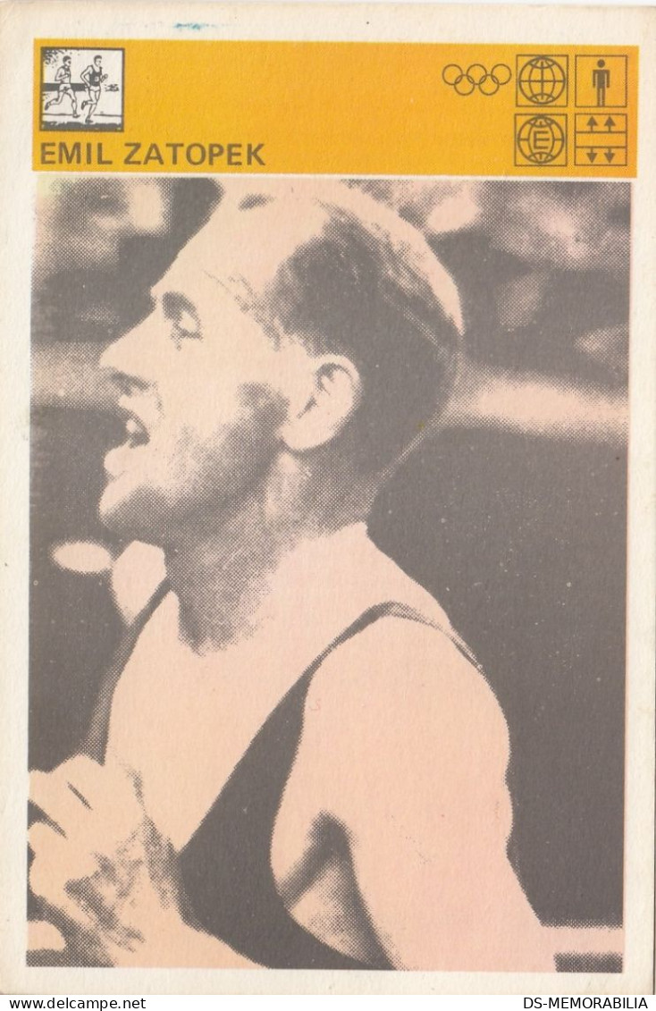 Running Emil Zatopek Czechoslovakia Trading Card Svijet Sporta - Athlétisme