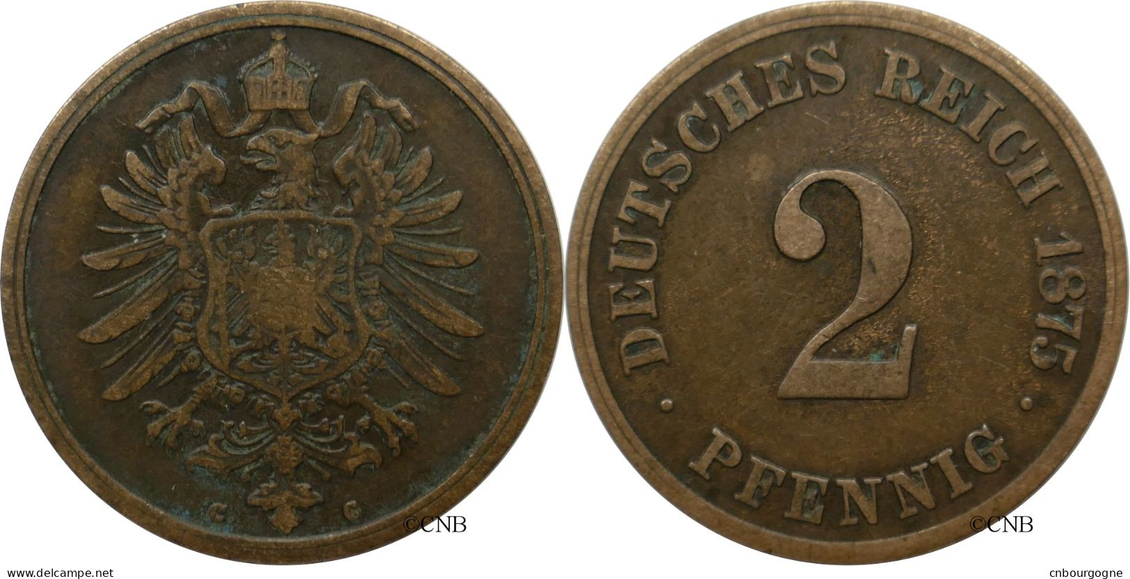 Allemagne - Empire - Guillaume Ier - 2 Pfennig 1875 C - TTB/XF40 - Mon5178 - 2 Pfennig