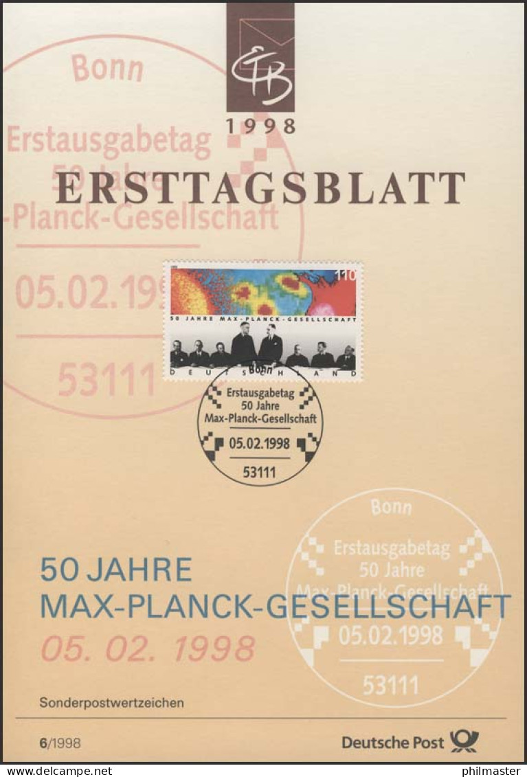 ETB 06/1998 Max-Planck-Gesellschaft, Wissenschaften - 1991-2000