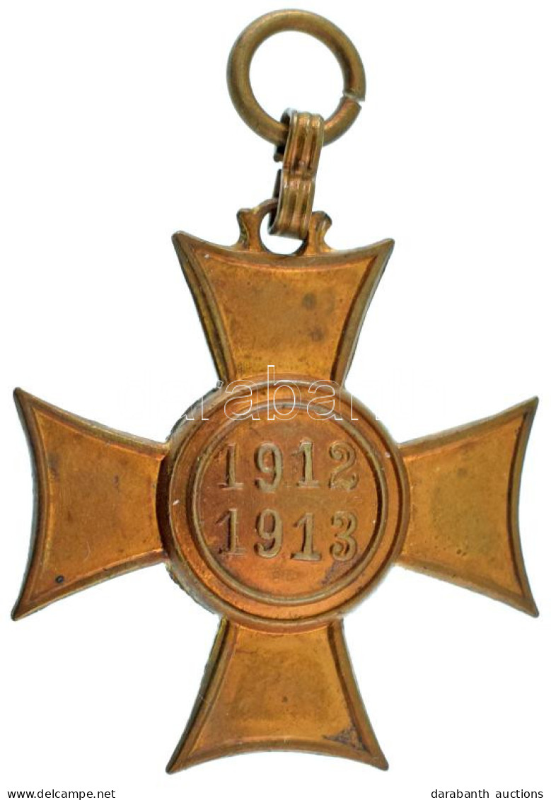 1913. "Mozgósítási Kereszt / 1912-1913-as Emlékkereszt" Bronz Kitüntetés Mellszalag Nélkül T:AU,XF  Hungary 1913. "Comme - Sin Clasificación