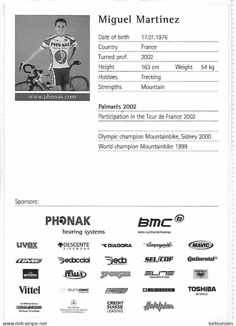 EQUIPE PHONAK - Miguel Martinez - Cyclisme